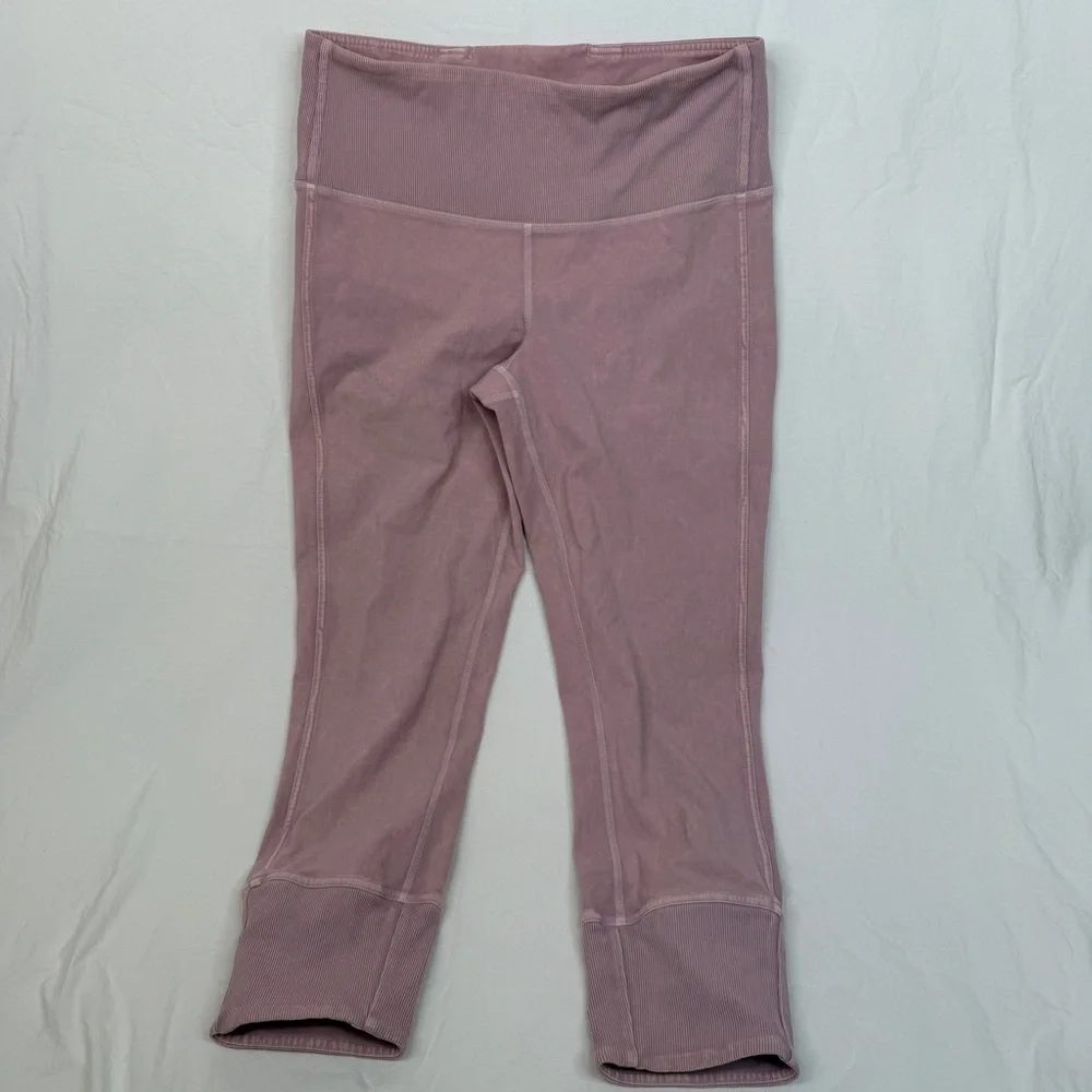 Lululemon Wunder Under Crop 23 Ribbed Washed Antoinette Size 8